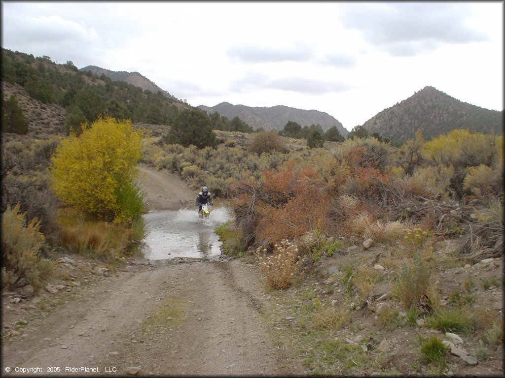 OHV traversing the water at Peavine Canyon Trail