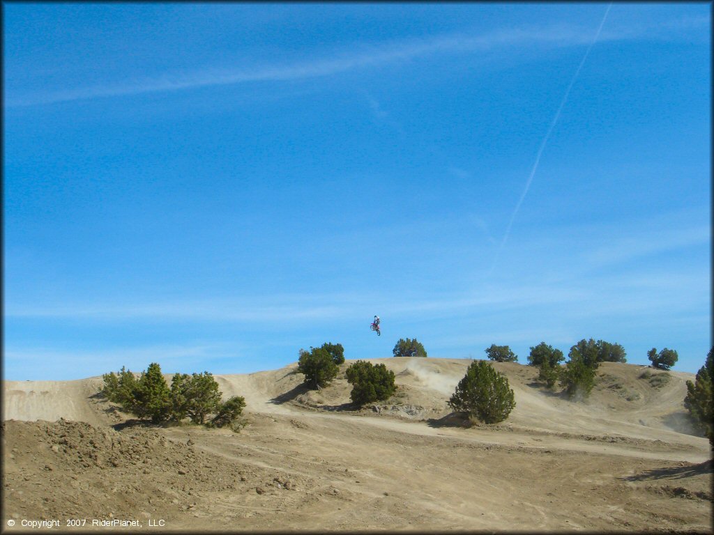 Motorcycle jumping at Stead MX OHV Area