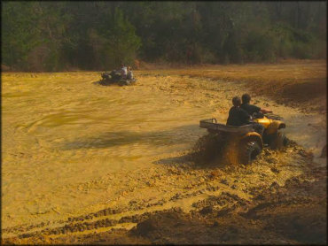 OHV crossing some water at Juderman's ATV Park Trail