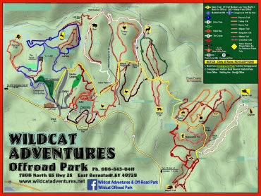 Trail map of Wildcat Offroad Park.