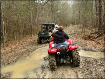 OHV traversing the water at Burden's Creek ATV Park Trail