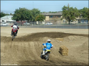 OHV getting air at Los Banos Fairgrounds County Park Track