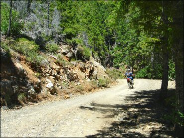 Female rider on a Honda CRF Dirt Bike at High Dome Trail