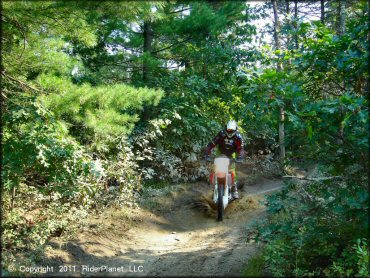 Honda CRF Motorcycle at Freetown-Fall River State Forest Trail