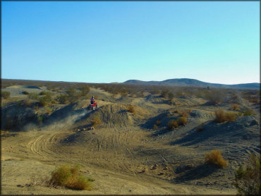 Honda TRX 250 going up small hill.