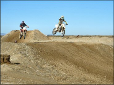 Honda CRF Dirt Bike jumping at River MX Track