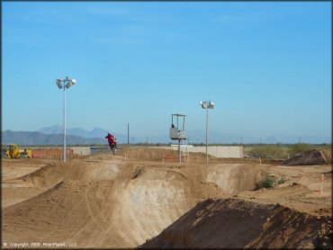 Honda CRF Motorcycle jumping at Motogrande MX Track