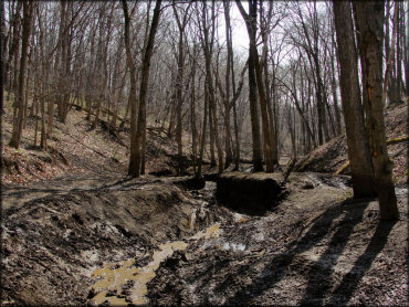 A muddy area at The Cliffs Off Road Park Trail