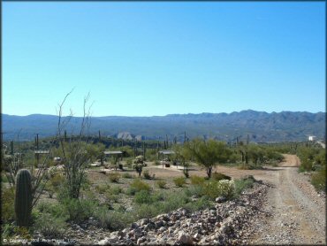 RV Trailer Staging Area and Camping at Mescal Mountain OHV Area Trail