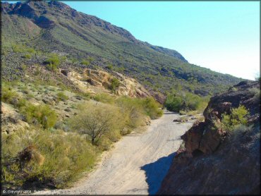 Photo of wide sand wash.