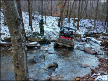 OHV traversing the water at Coal Creek OHV Area Trail