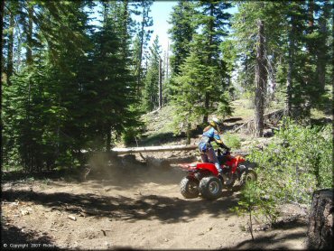 Woman riding a Honda ATV at South Camp Peak Loop Trail