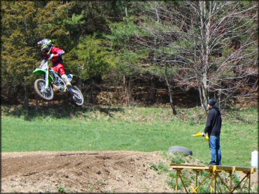 OHV getting air at Echo Valley Farm Motocross Track