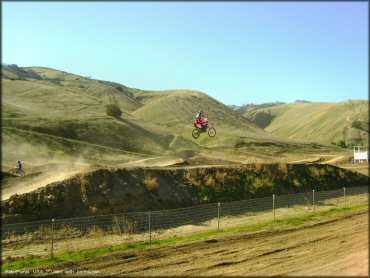 Honda CRF Off-Road Bike catching some air at Carnegie SVRA OHV Area