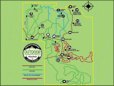 Trail map for Cross Bar Ranch.