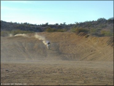 OHV doing a wheelie at Desert Vista OHV Area Trail