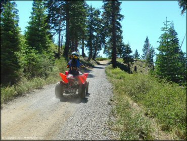 Girl riding a Honda OHV at South Camp Peak Loop Trail