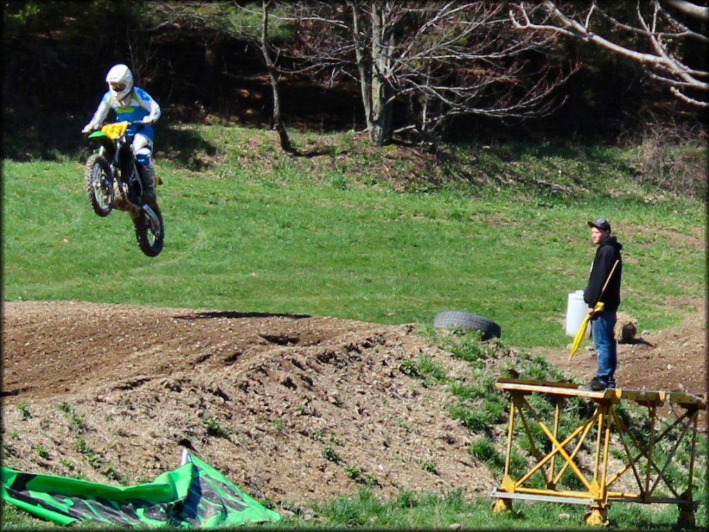 OHV getting air at Echo Valley Farm Motocross Track