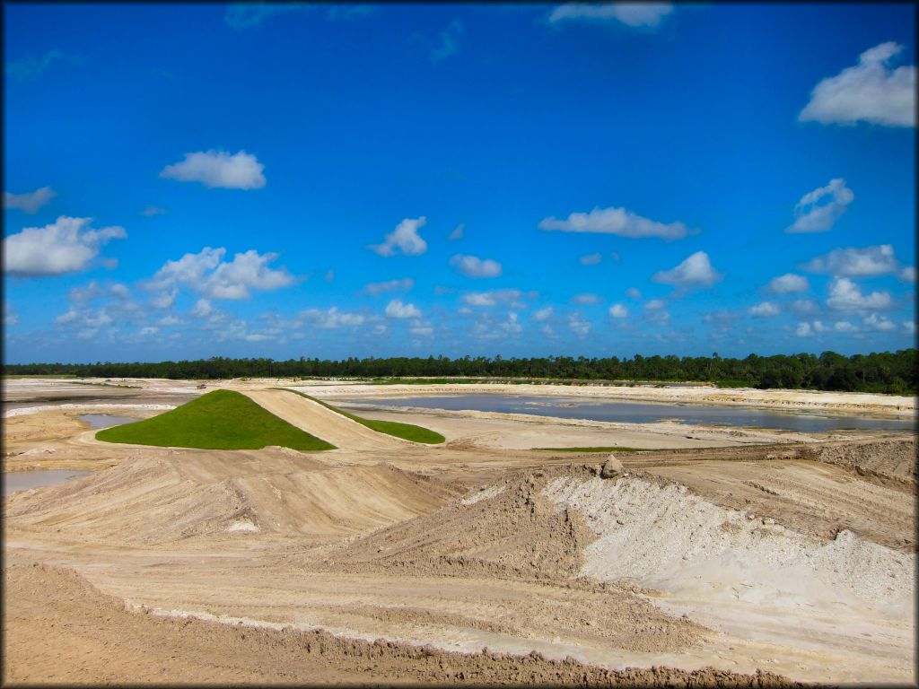 View of partially constructed motocross track.