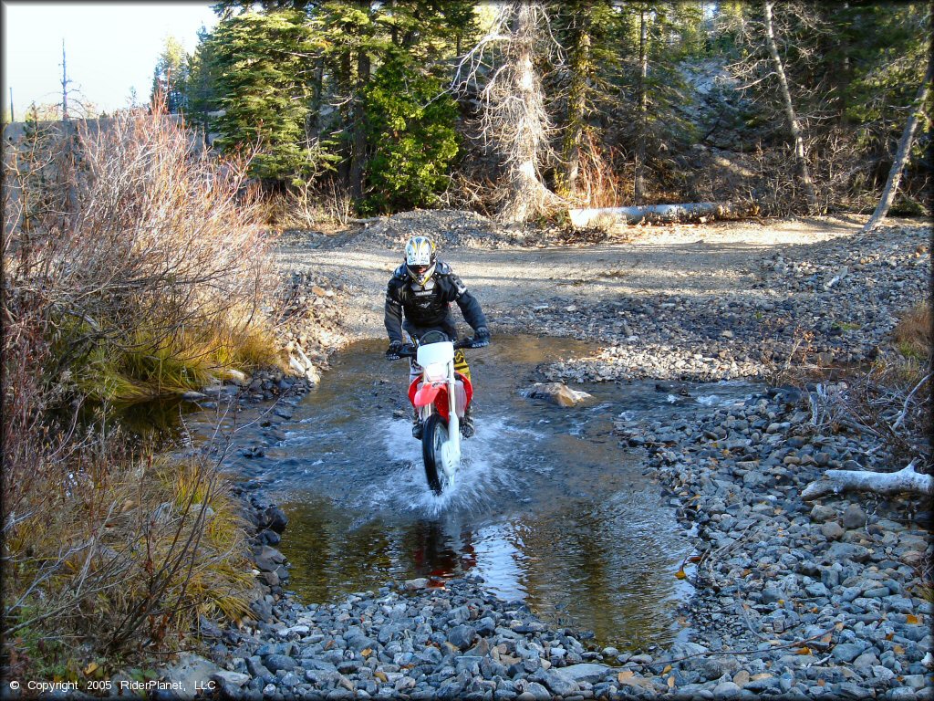 OHV getting wet at Jackson Meadows Trail
