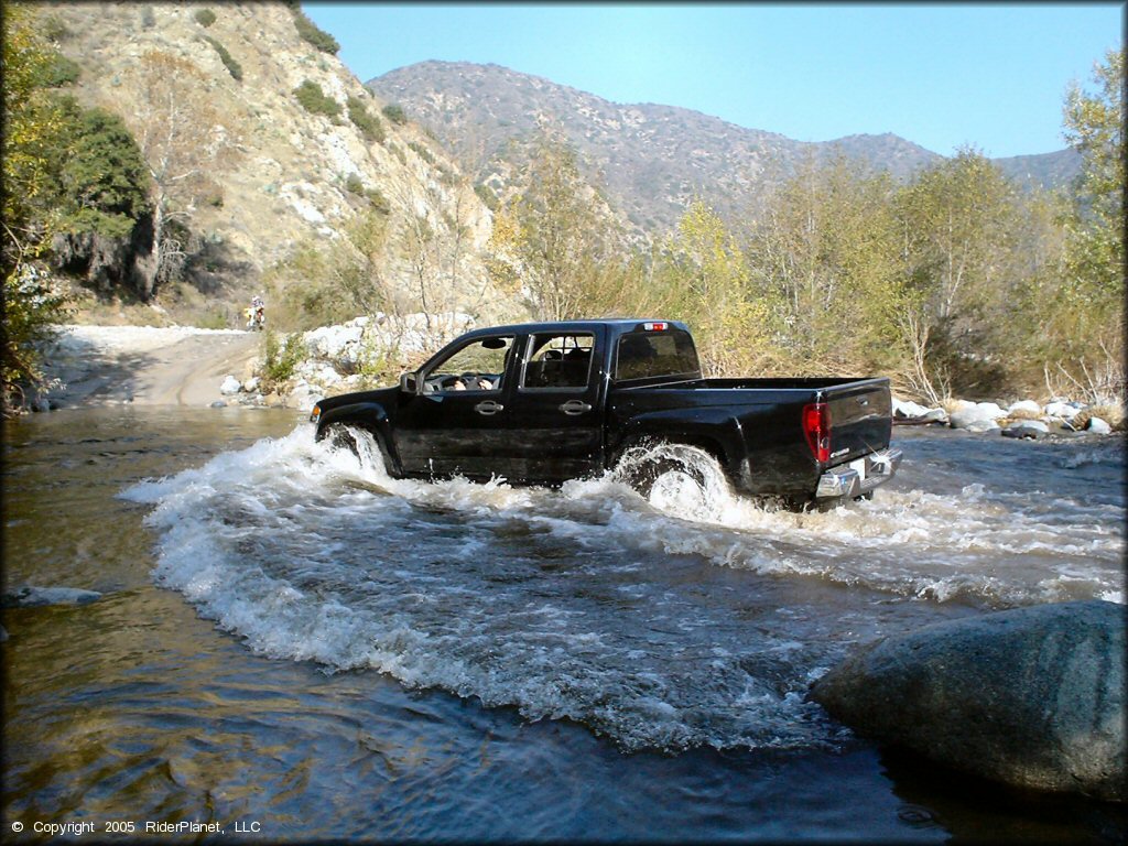 4 by 4 getting wet at San Gabriel Canyon OHV Area