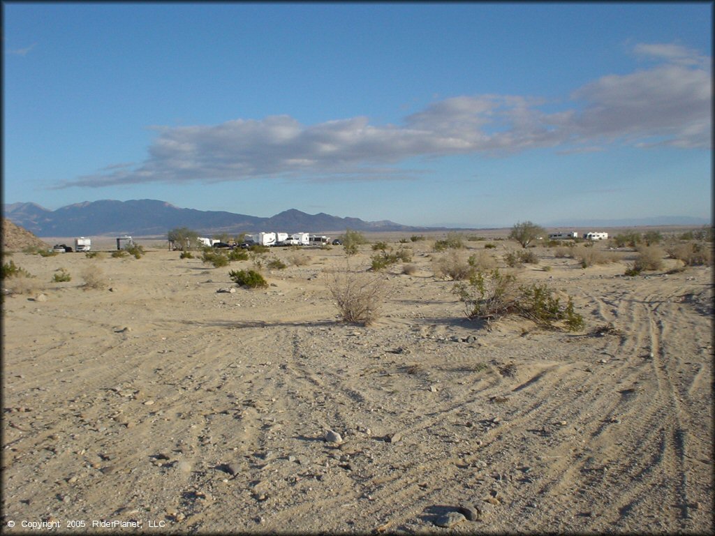 RV Trailer Staging Area and Camping at Ocotillo Wells SVRA Trail