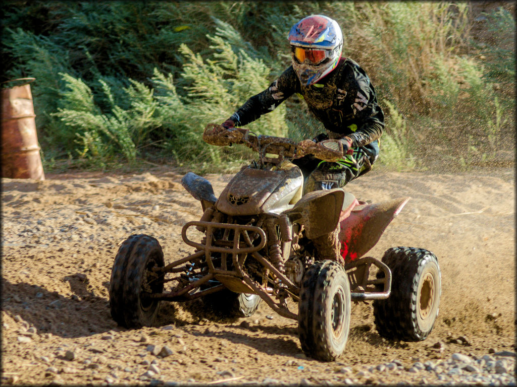 Koby Dodson races along the shoreline in Lake Havasu