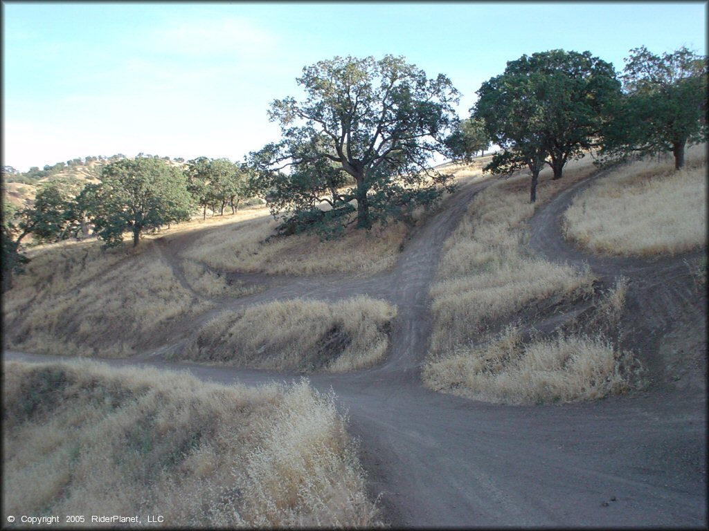 ATV trails on rolling hillside at Carnegie SVRA.