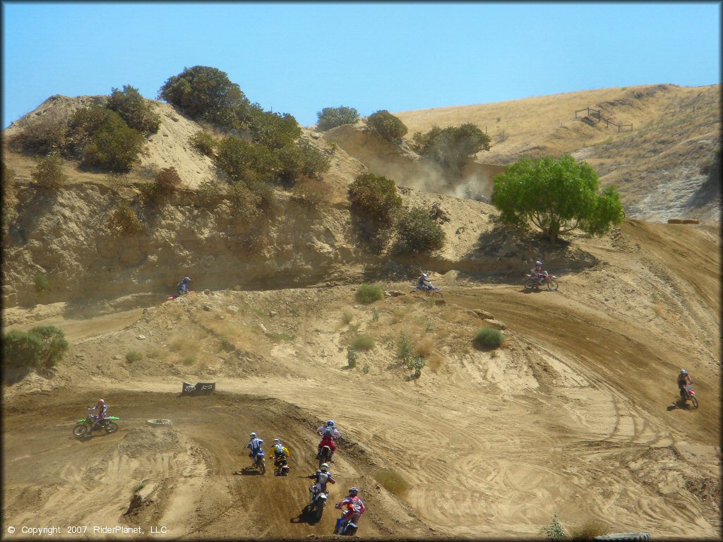 Group of motocross racers on old school track at Diablo MX.