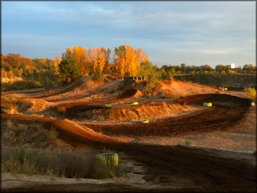 Scenic fall photo of motocross track at Rocky Glen OHV Park.