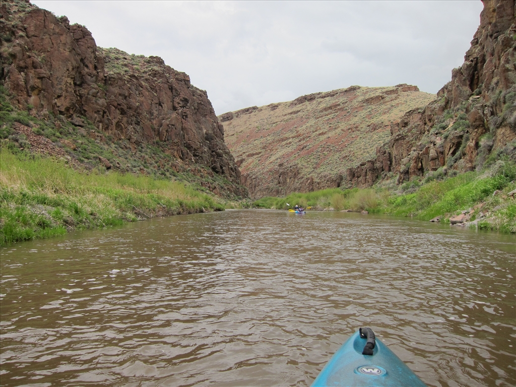 Kayaking down the Salmon Falls Creek through rugged canyons.