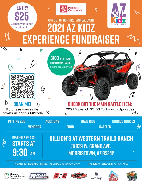 2021 Arizona Kidz Experience Fundraiser Flyer