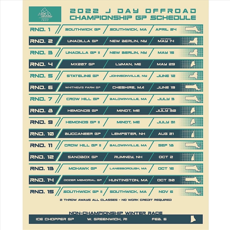 2022 J Day Offroad Schedule