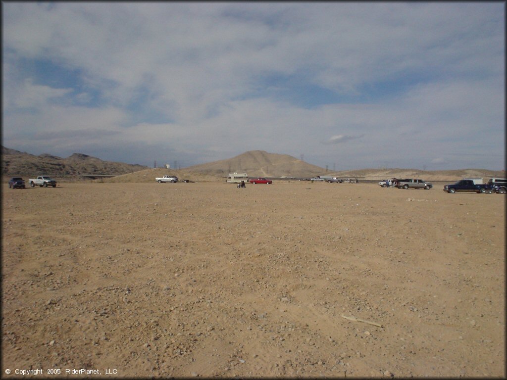 RV Trailer Staging Area and Camping at Nellis Dunes OHV Area