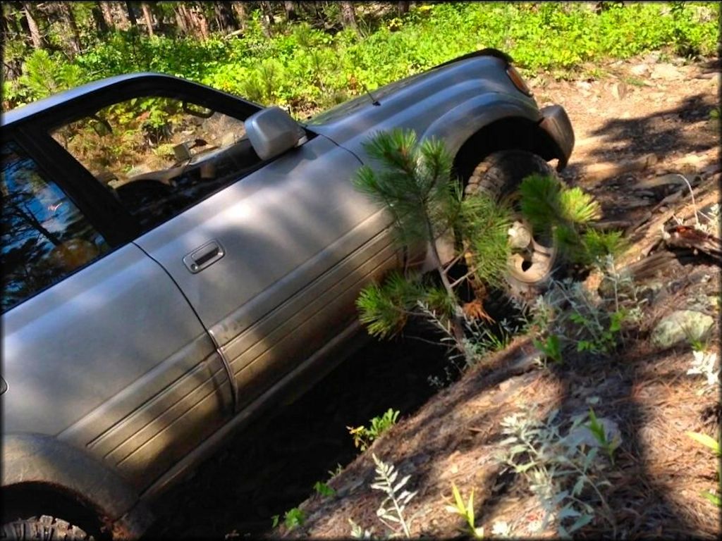 Side view of Lexus LX450 4WD on the trail.