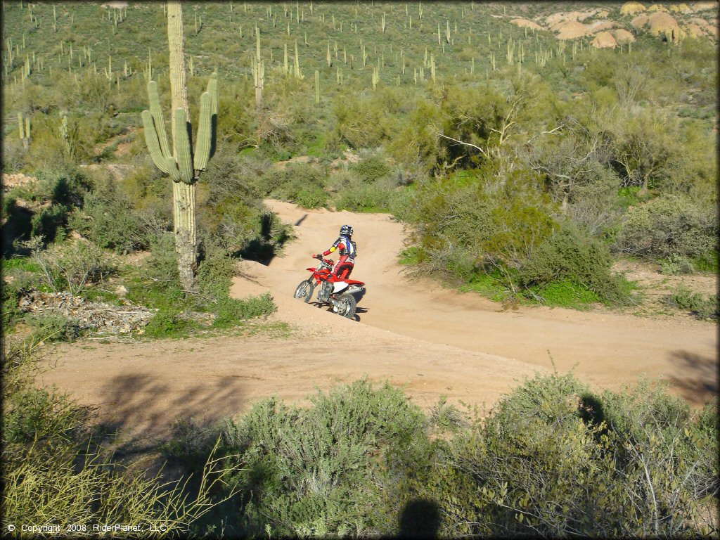 Honda CRF Dirtbike at Bulldog Canyon OHV Area Trail