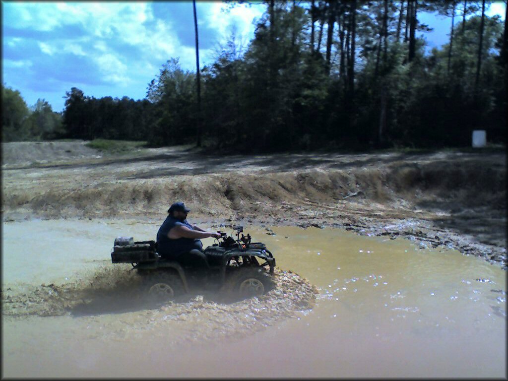 OHV crossing the water at Juderman's ATV Park Trail