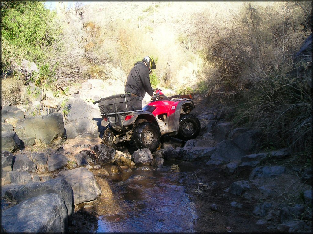 OHV getting wet at Bartlett Lake Recreation Area Trail