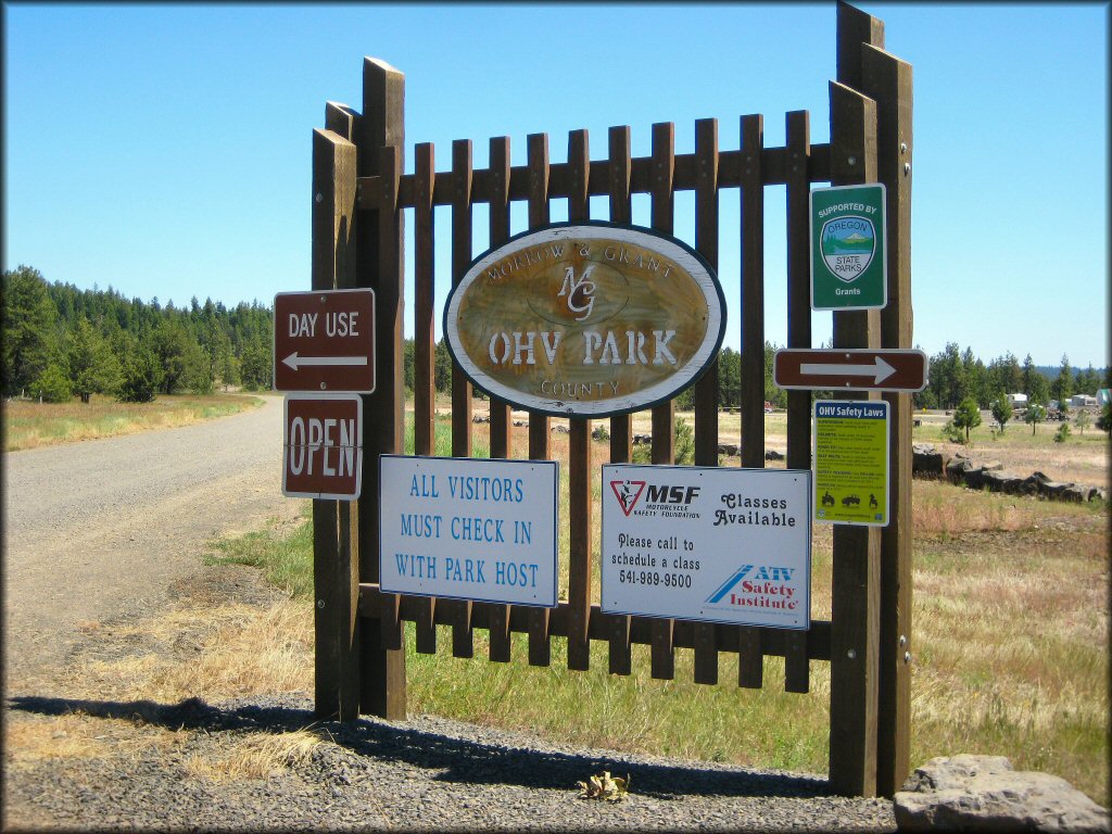 Amenities at Morrow County OHV Park OHV Area