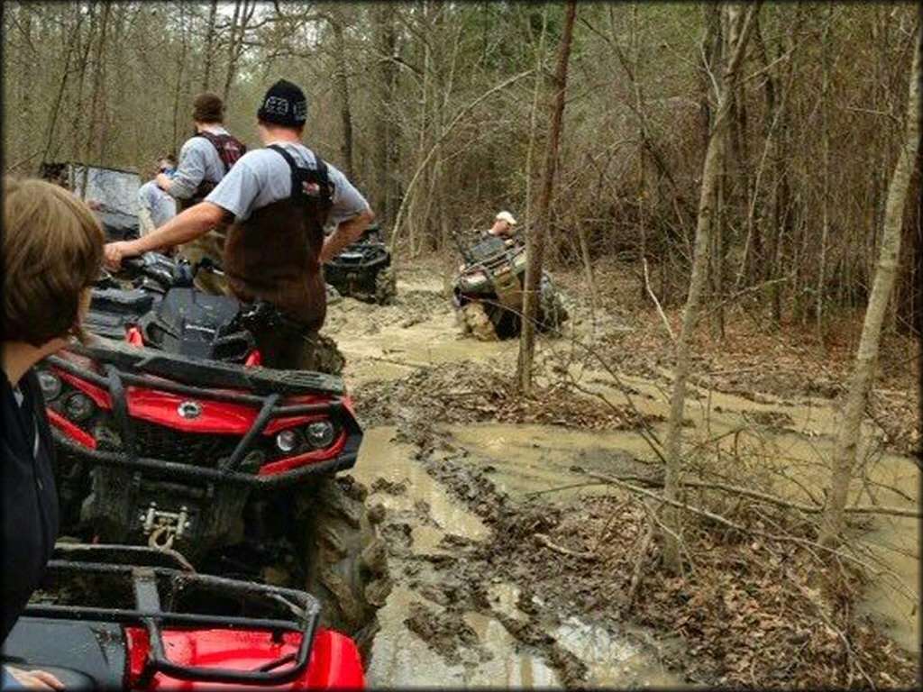 OHV getting wet at Burden's Creek ATV Park Trail