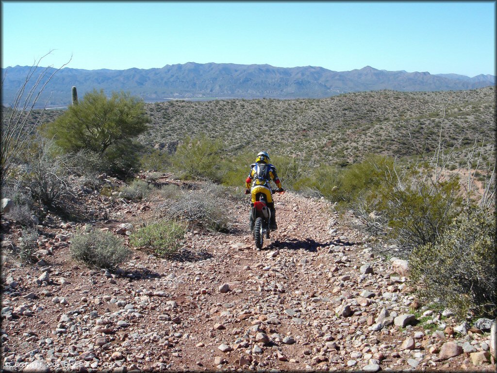 Honda CRF Motorcycle at Mescal Mountain OHV Area Trail