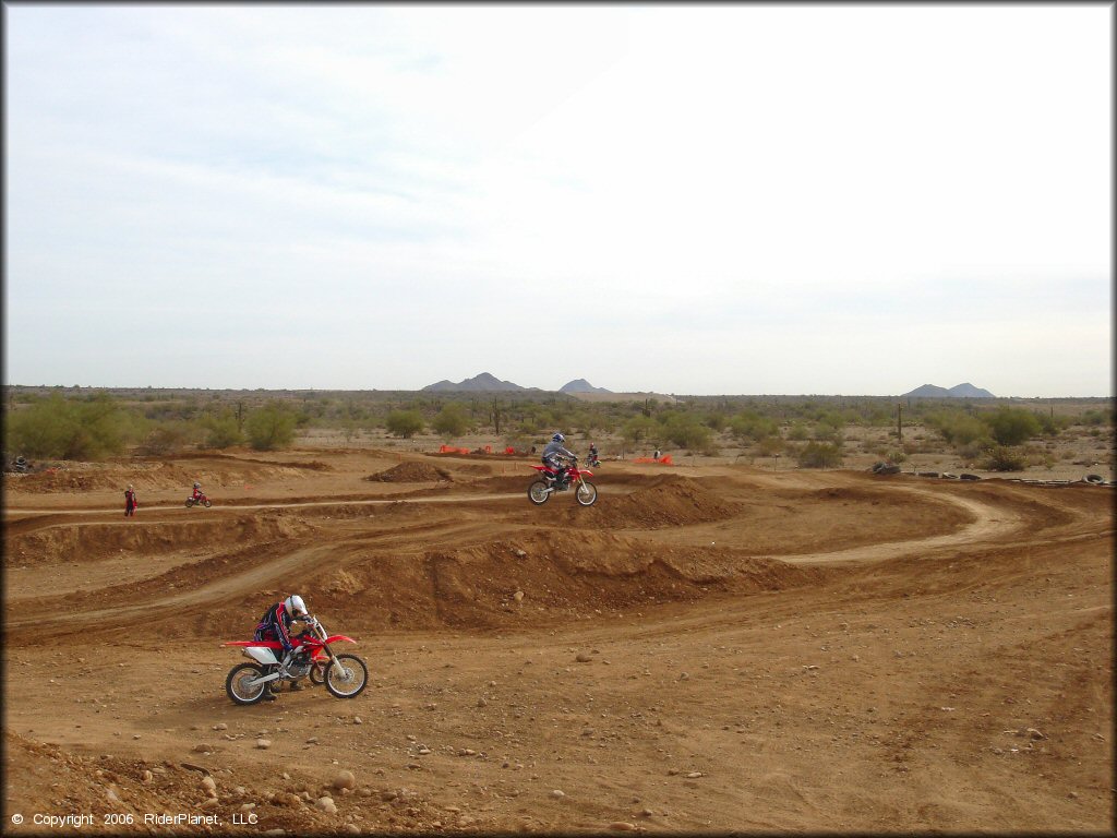 Honda CRF Dirt Bike jumping at Canyon Motocross OHV Area