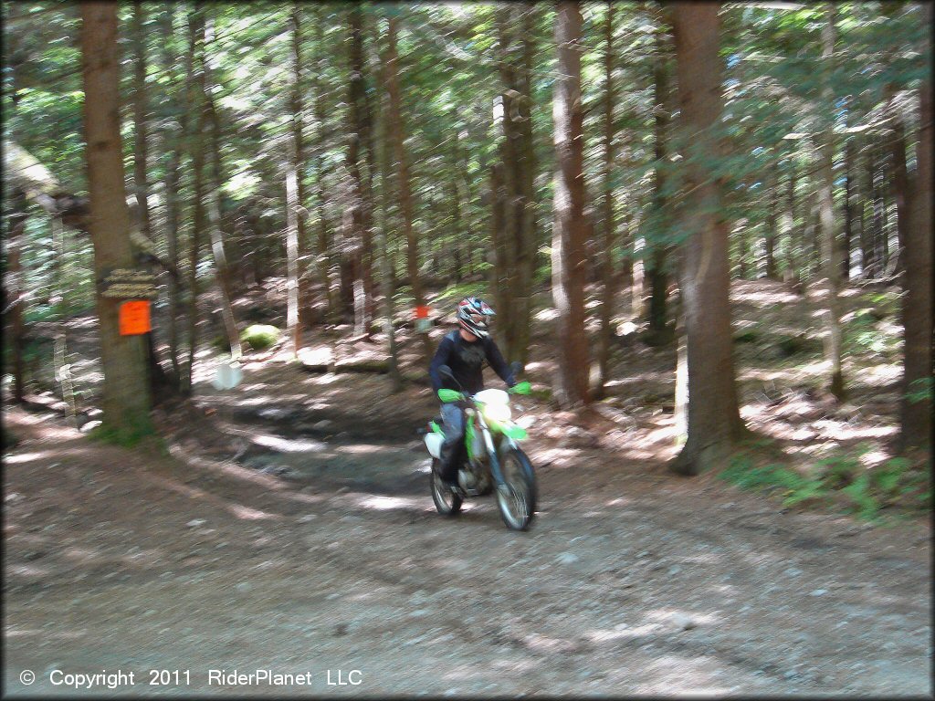 Kawasaki KX Dirt Bike at Pisgah State Park Trail