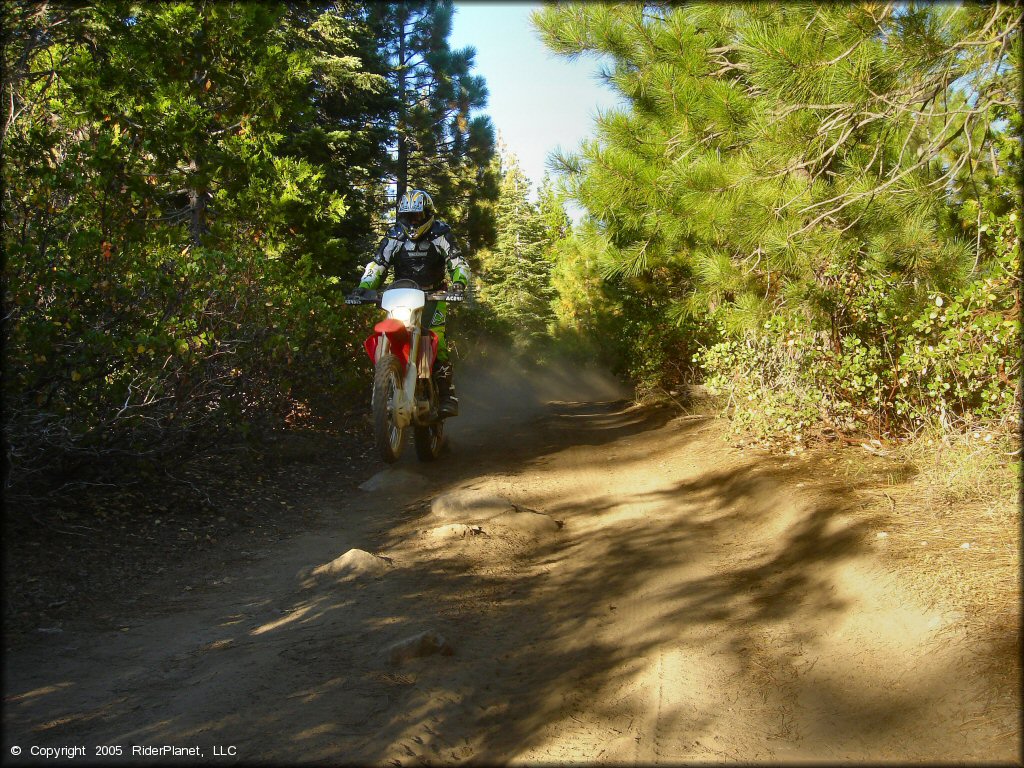 Honda CRF Off-Road Bike floating the front at Black Springs OHV Network Trail