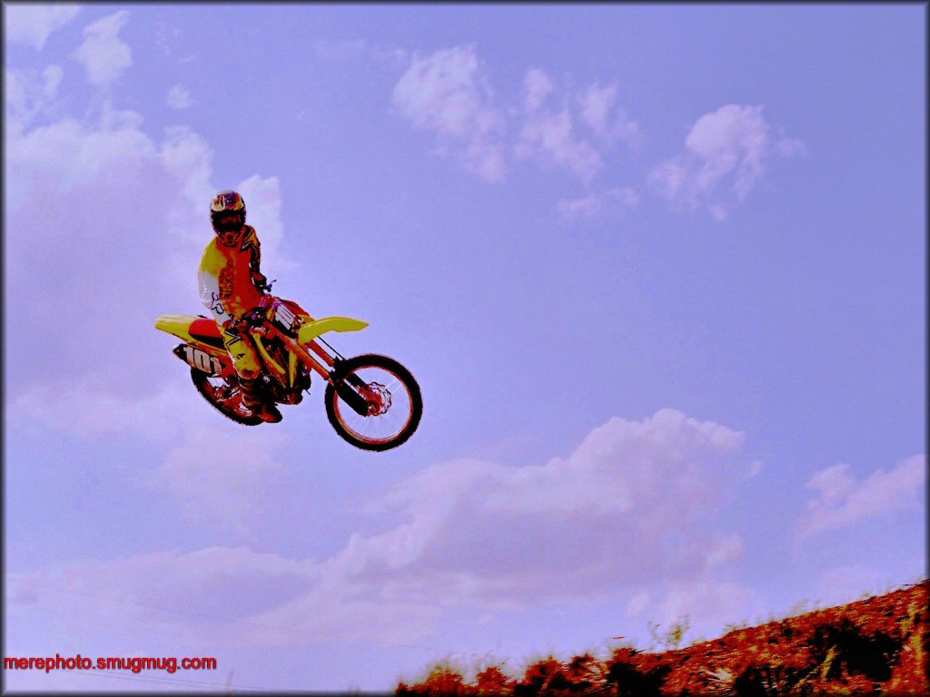 OHV getting air at Lincoln Sports Foundation MX Track OHV Area