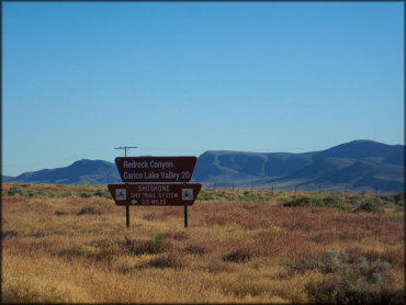 BLM signage for Shoshone OHV Trail System.