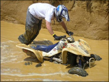 Suzuki OHV traversing the water at VMP-ATV OHV Area