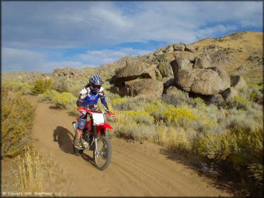 Honda CRF Motorbike at Fort Sage OHV Area Trail