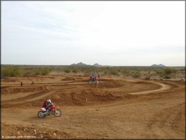 Honda CRF Dirtbike catching some air at Canyon Motocross OHV Area