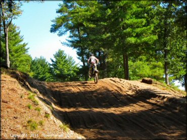 Yamaha YZ Motorcycle catching some air at The Wick 338 Track